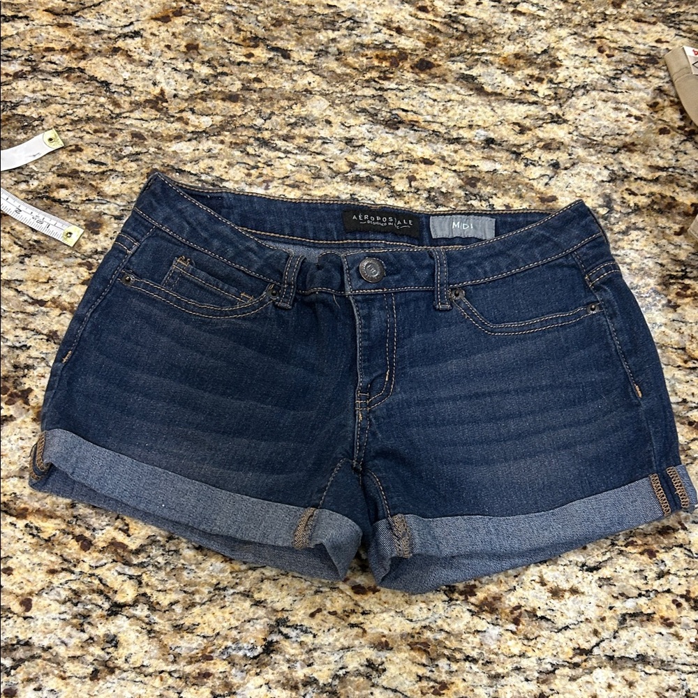 Aeropostale Women's Deep Indigo Jean Shorts